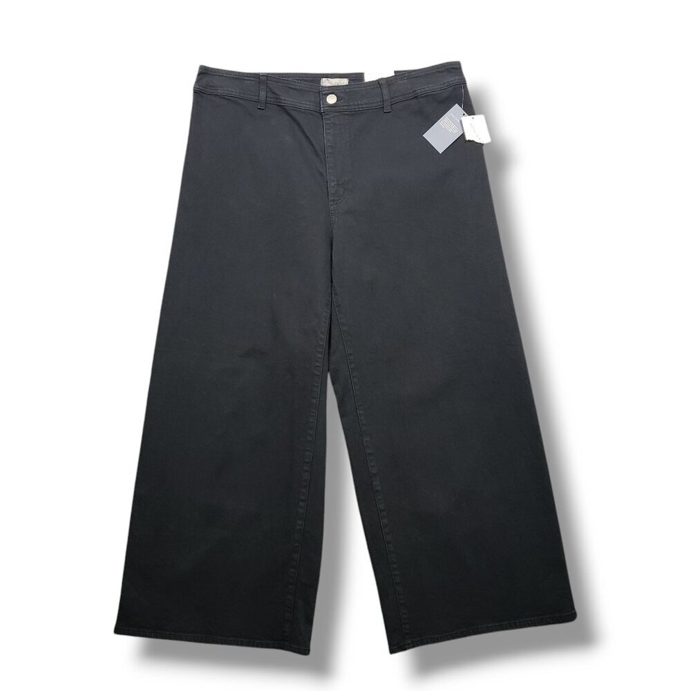 Universal Thread‎ Wide Leg Ankle Jeans Juniors 17 Black Comfort Stretch Womens